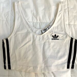 Adidas White And Black Crop Top